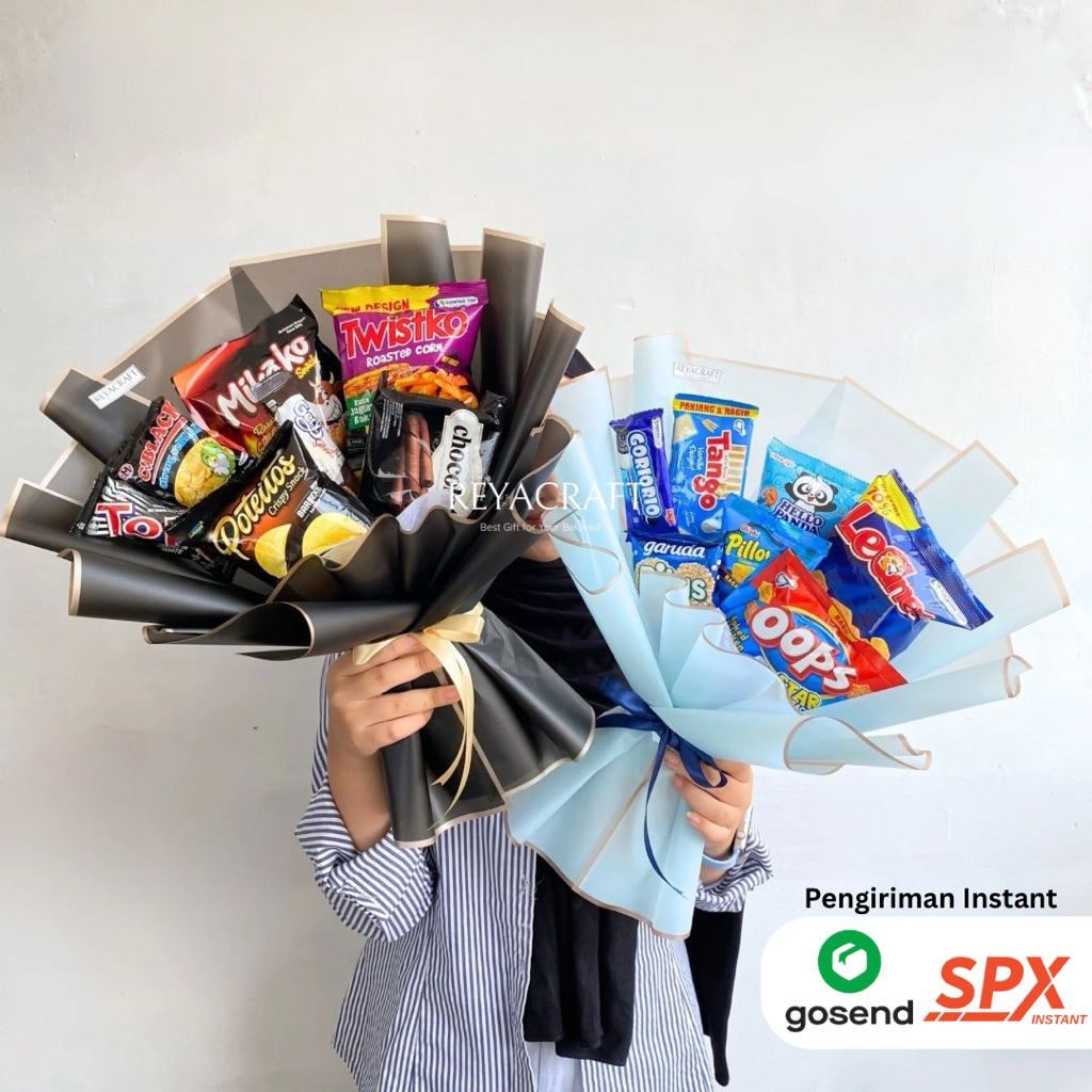 

REYACRAFT Buket Snack | Buket Makanan | Buket Wisuda Sempro | Hadiah Ulang Tahun | Buket Bandung
