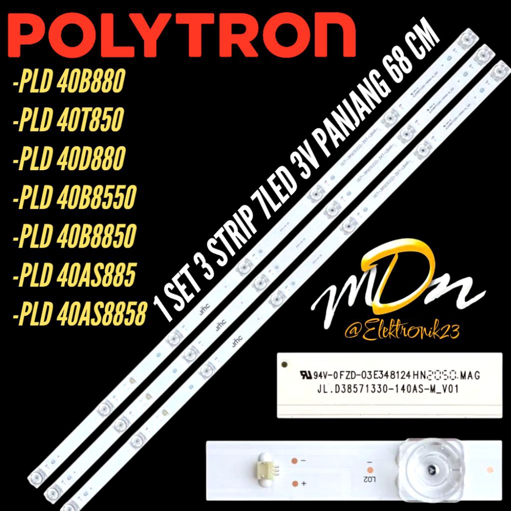 BACKLIGHT TV LED POLYTRON 40 INCH PLD-40D880- PLD-40B880- PLD-40T880- PLD-40B8850- PLD-40AS8858 BACK
