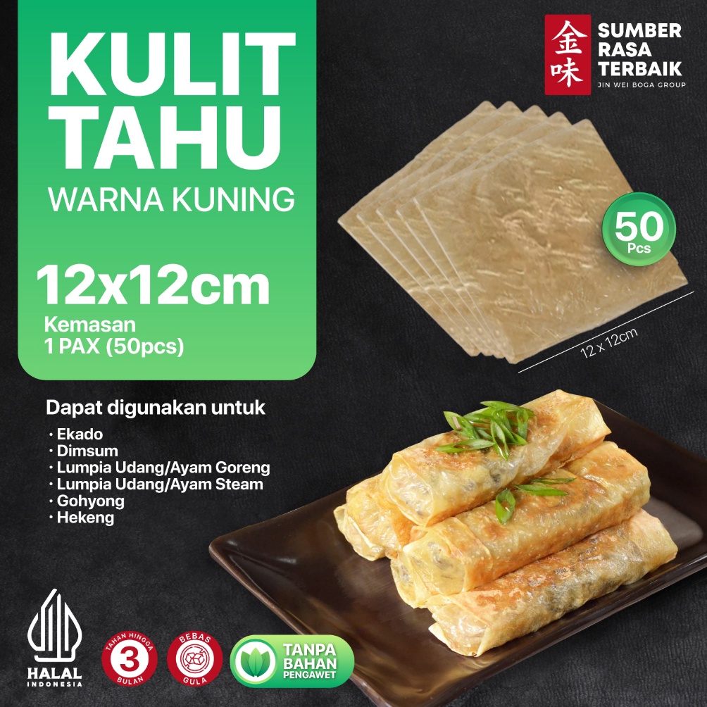 

Lariz SRT KULIT TAHU TAWAR KUNING 12X12 ISI 5PCS HALAL LENTUR COCOK UNTUK LUMPIA AYAMHEKENGGOHYONG