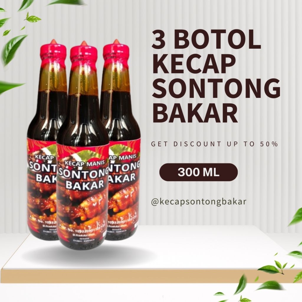 

KECAP SONTONG BAKAR PAKET SUPER HEMAT 3 BOTOL 300 ML