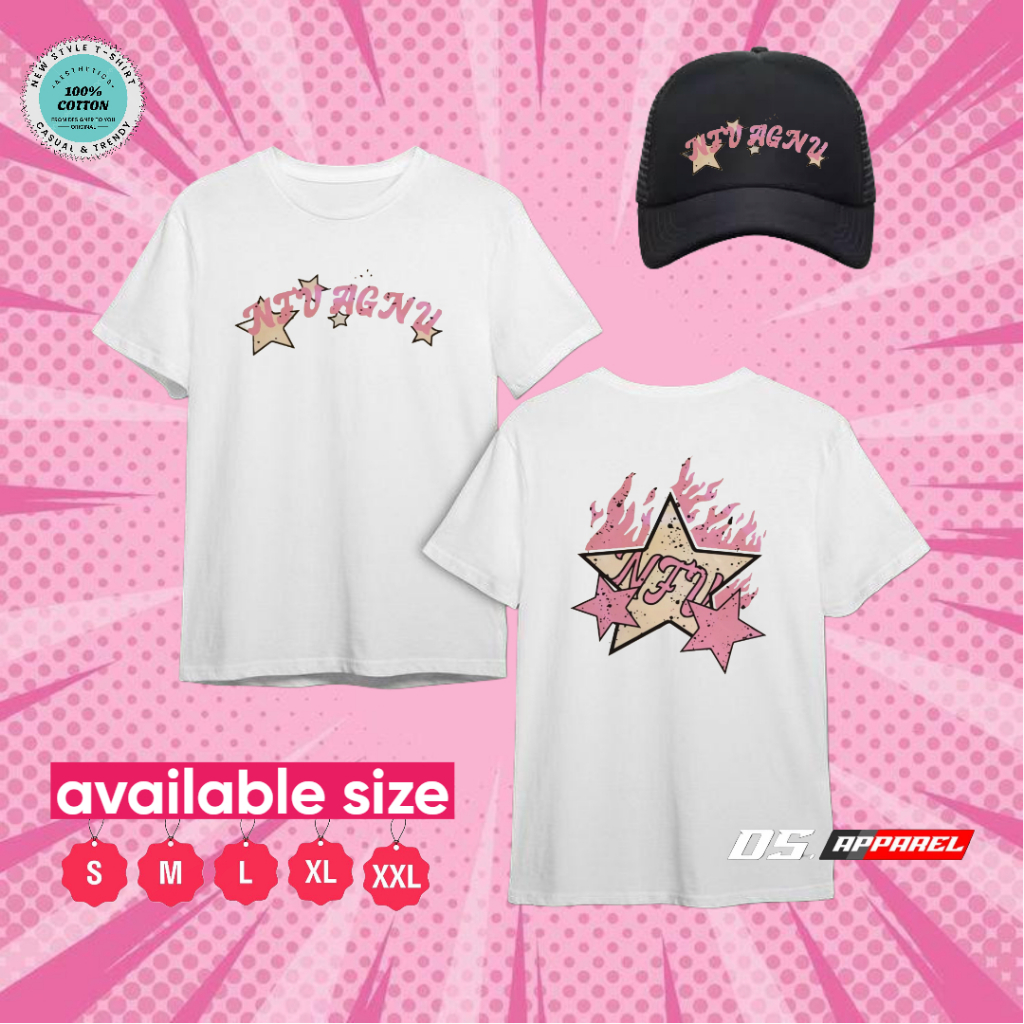 KAOS DISTRO BINTANG KOREA STYLE /BAHAN TEBAL / BONUS TOPI KEREN/ KAOS COUPLE