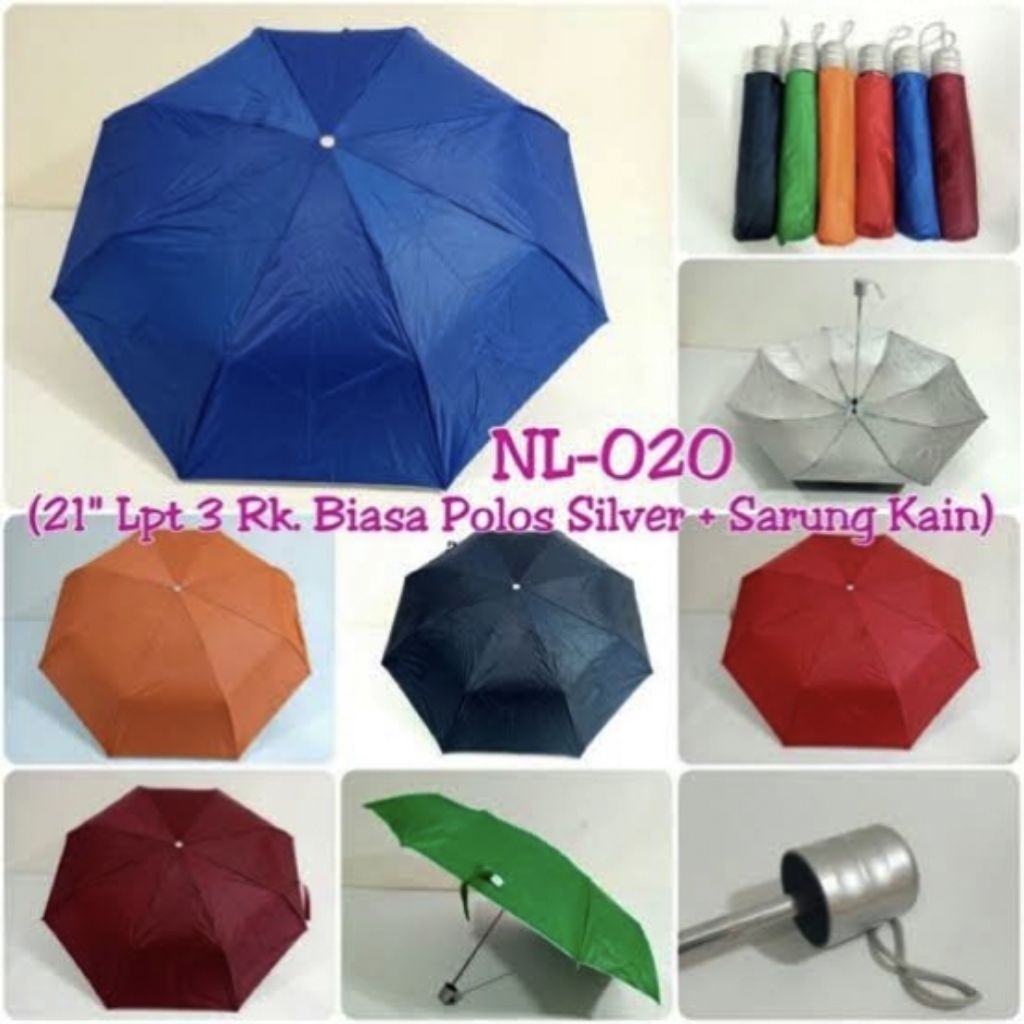 GROSIR Payung Lipat Polos Nagoya Free Kemasan Tile