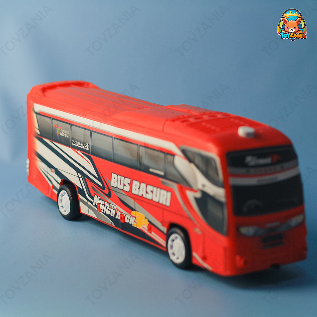 Mini Telolet Bus Toy – Mainan Anak Bis Basuri Lampu Musik TELOLET Free Wheel Tinggal Dorong