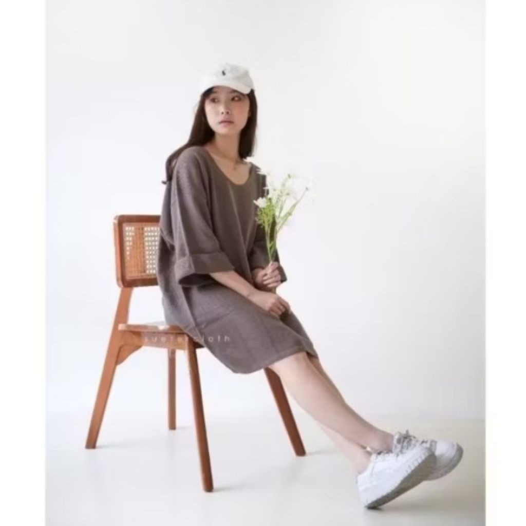 Yumi Oversize Sweater / Sweater Oversize Wanita Premium / Dress Rajut Wanita