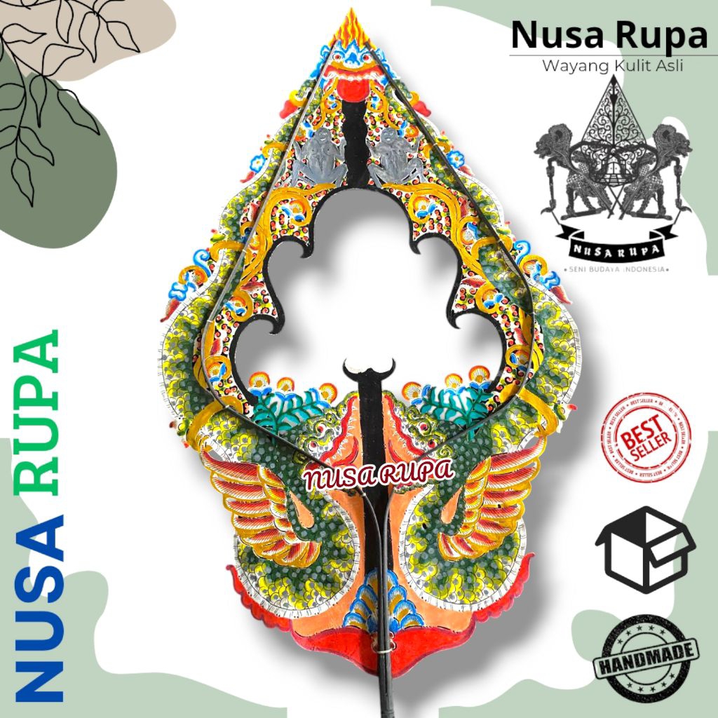 Wayang Kulit Asli Gunungan Bolong Standar Dalang ( Dagel ) Handmade - Dekorasi Tradisional Jawa, Kol