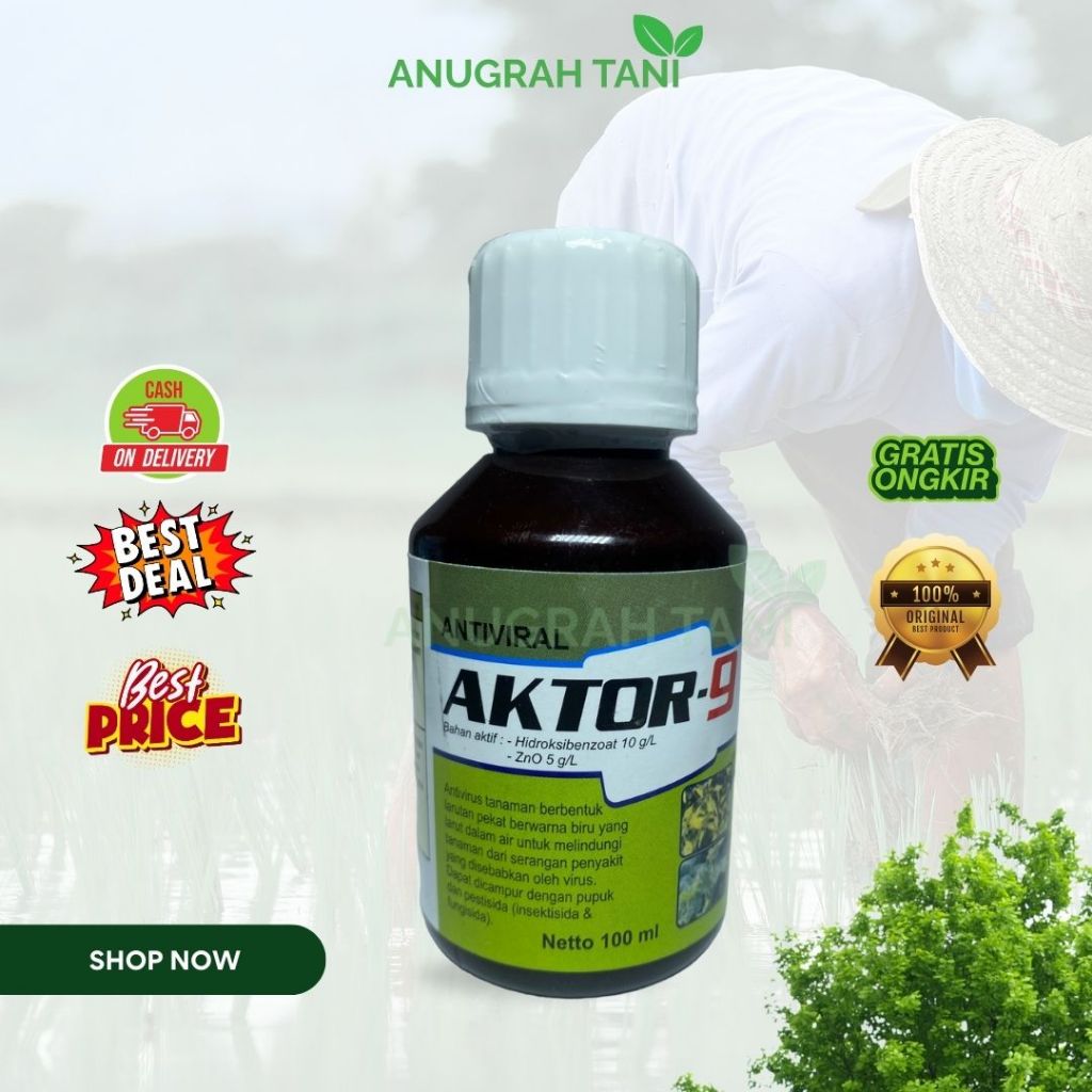 Aktor-9 100ml Hisroksibenzoat 10 g/l zno 5g/l Anti Kerdil Anti Virus Gemini antivirus pada tanaman