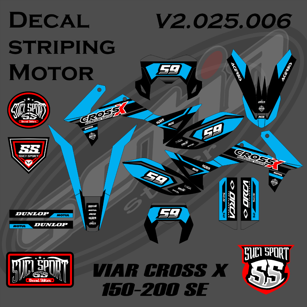 STIKER DECAL VIAR CROSS X 150 SE VIAR CROSS X 200 SE / Decal Viar Cross X 150 (S1.06)