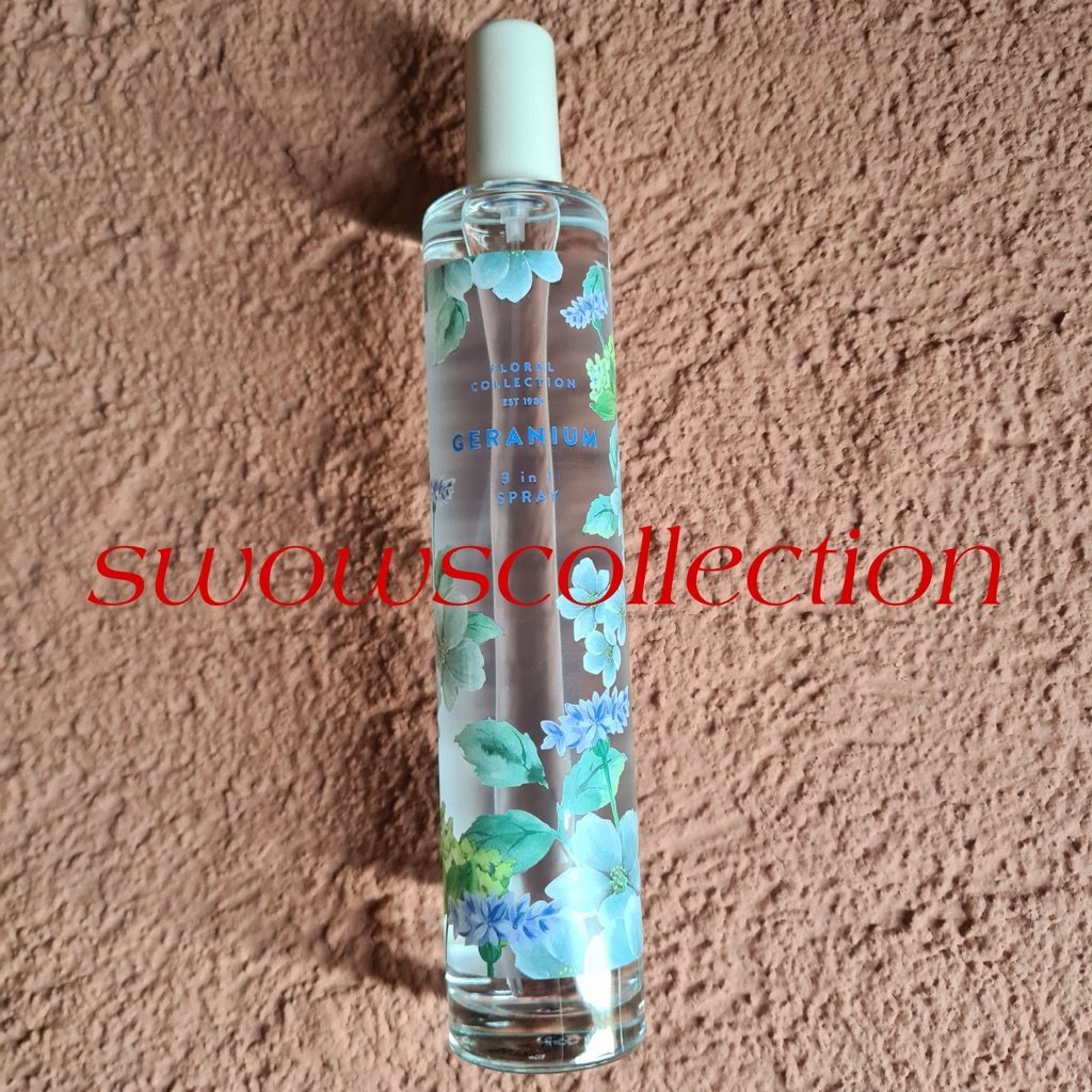 M&S MARK MARKS & AND SPENCER FLORAL COLLECTION GERANIUM BODY ROOM LINEN 3 IN 1 SPRAY PARFUM
