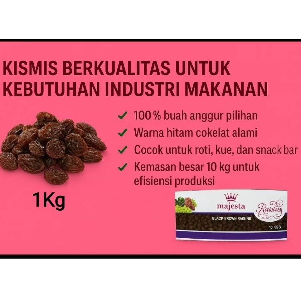 

Kismis Raisin Black Brown 1kg