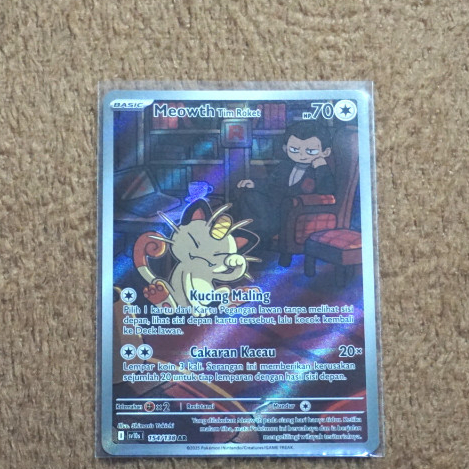 Kartu TCG Pokemon Indonesia Kehadiran Juara : Meowth Tim Roket (AR)