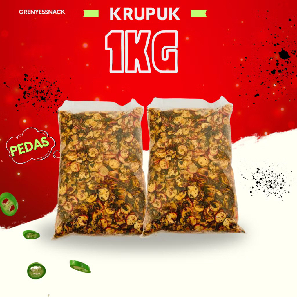 

COD 1 KG KERUPUK SEBLAK BANTET KERING / KERIPIK SEBLAK PEDAS MANTAP BUMBU KENCUR