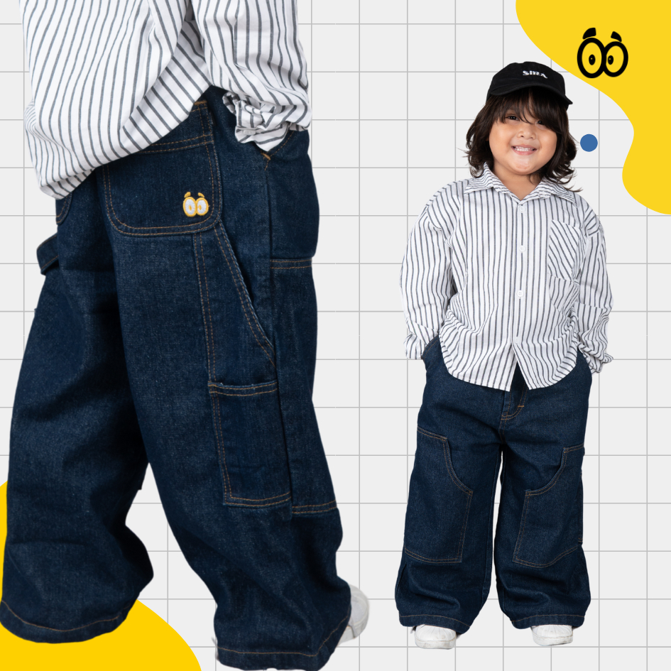 SIRA-JEANS CARPENTER KIDS UNISEX-YURUI JEANS CARPENTER