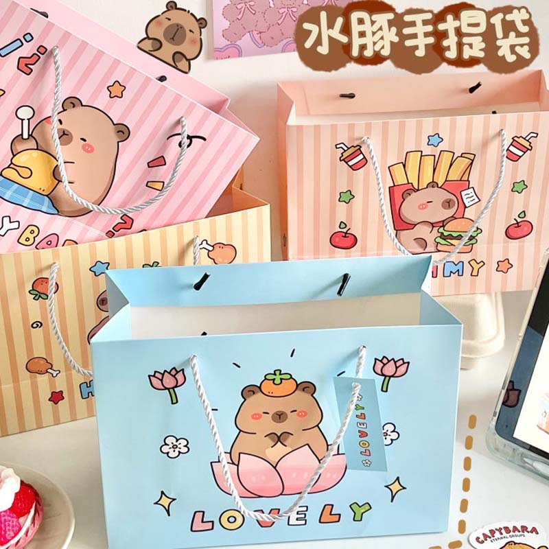 

PAPERBAG CAPYBARA - Shopping Bag - Birthday Paper bag Parfum Fashion Ulang Tahun 26x10x18,8cm