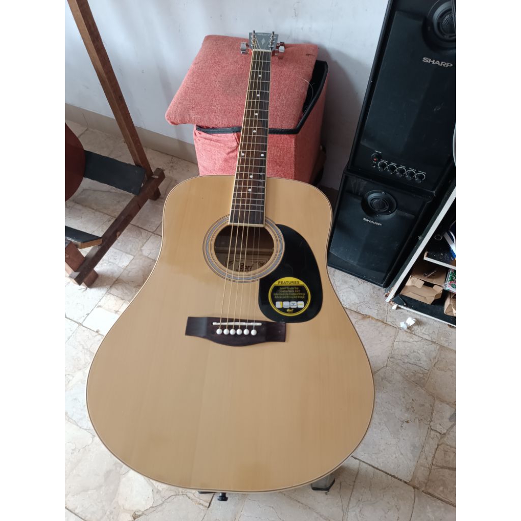 Gitar Akustik Cort Ad 810 Op custom warna Natural Tanam besi