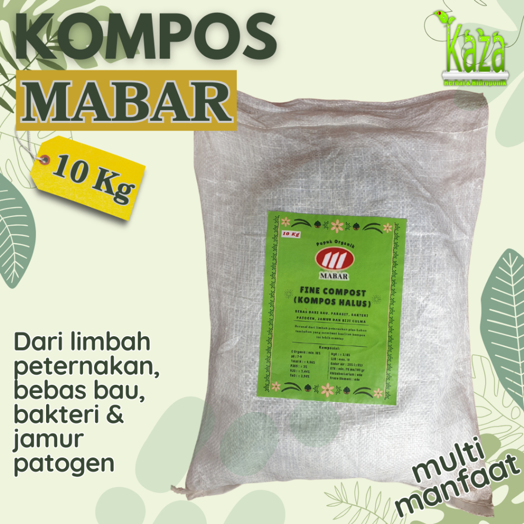 Kompos Mabar Kemasan 10 kg - Fine Compost Kotoran Hewan Pupuk Organik