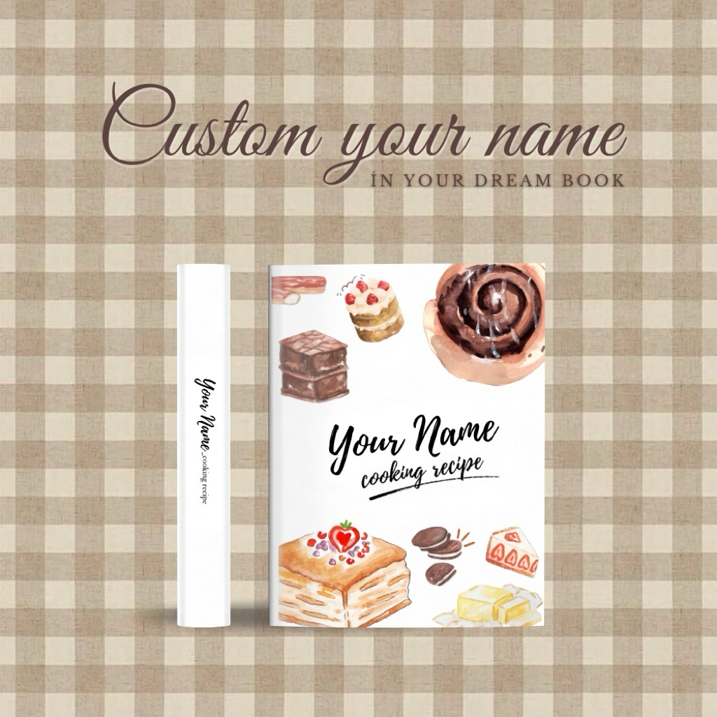 

COOKING BOOK - CUSTOM RECIPE BOOK - CUSTOM BOOK HARD COVER - CUTE NOTEBOOK A5