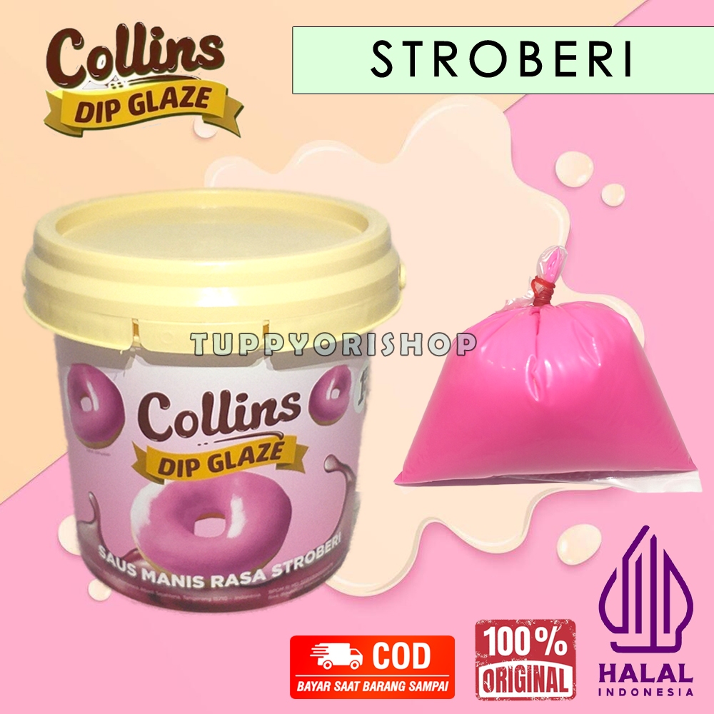 

Collins Dip Glaze Rasa Stroberi | Saus Manis Pasta Selai Donat Roti Rasa Stroberi