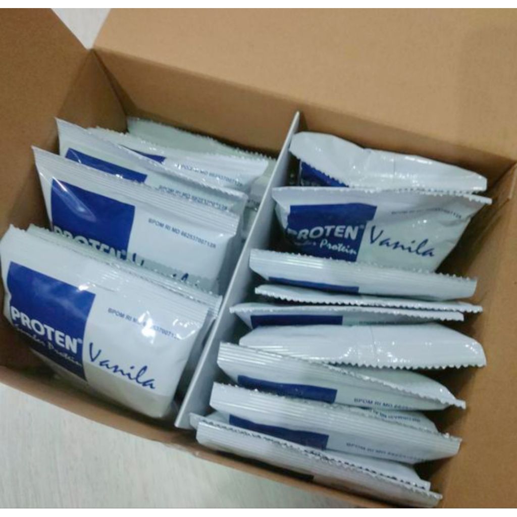 

Susu Proten Rasa Vanilla Box isi 20 Sachet