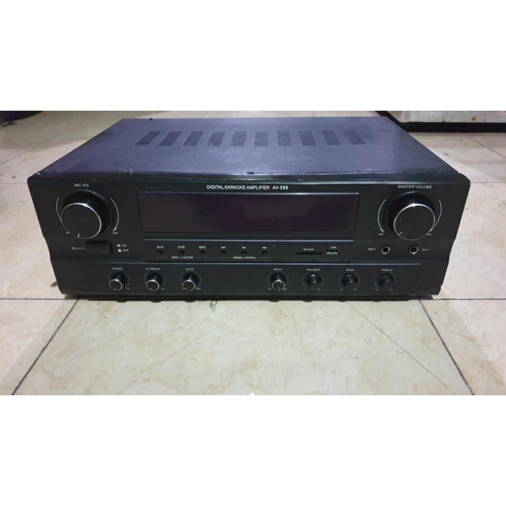 power mixer amplifier karaoke usb radio av266 second normal siap pakai