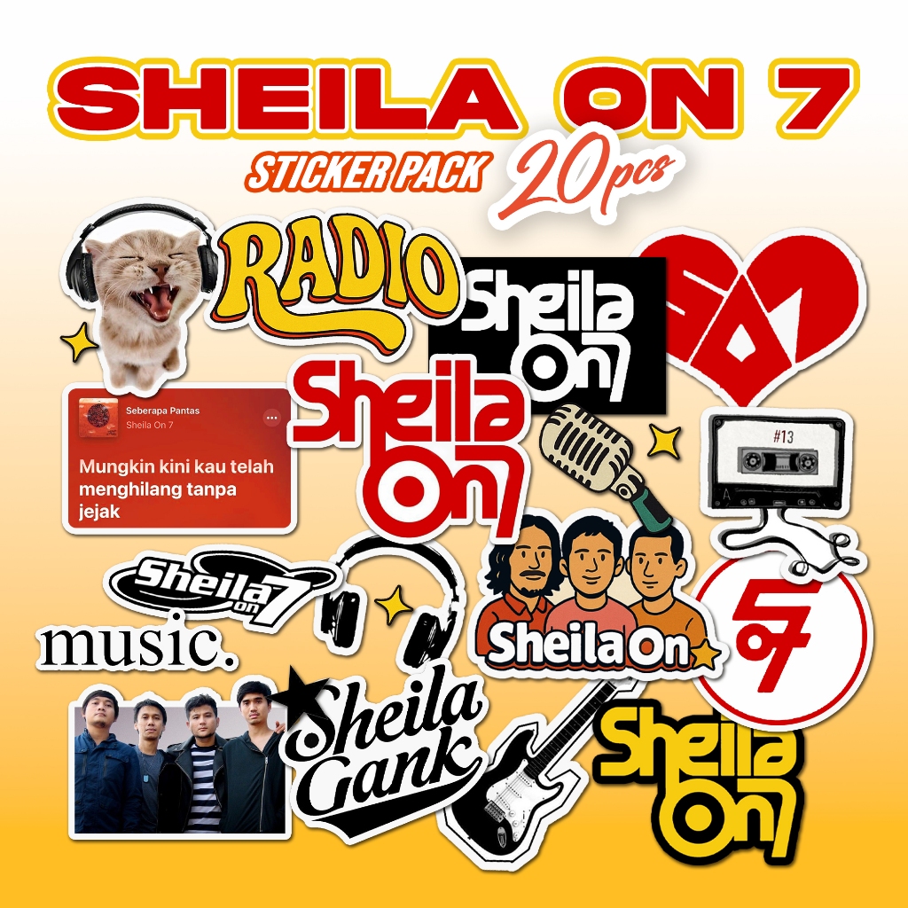 

20pcs SHEILA ON 7 Sticker Pack | Stiker Tahan Air Anti Luntur | Sticker Aesthetic Tumblr