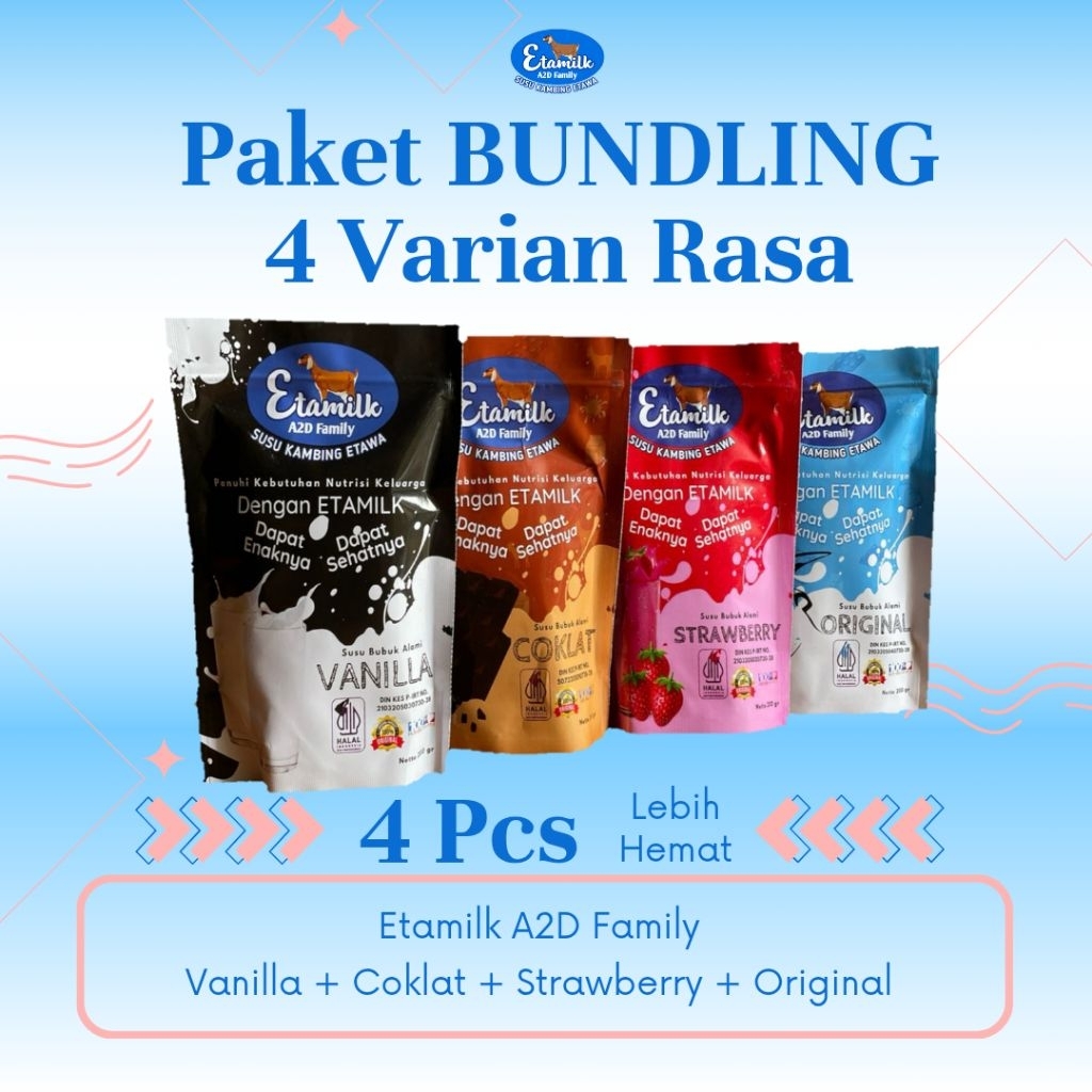 

Etamilk A2D Family Susu Kambing Etawa Bubuk Alami Mix Varian 4pcs