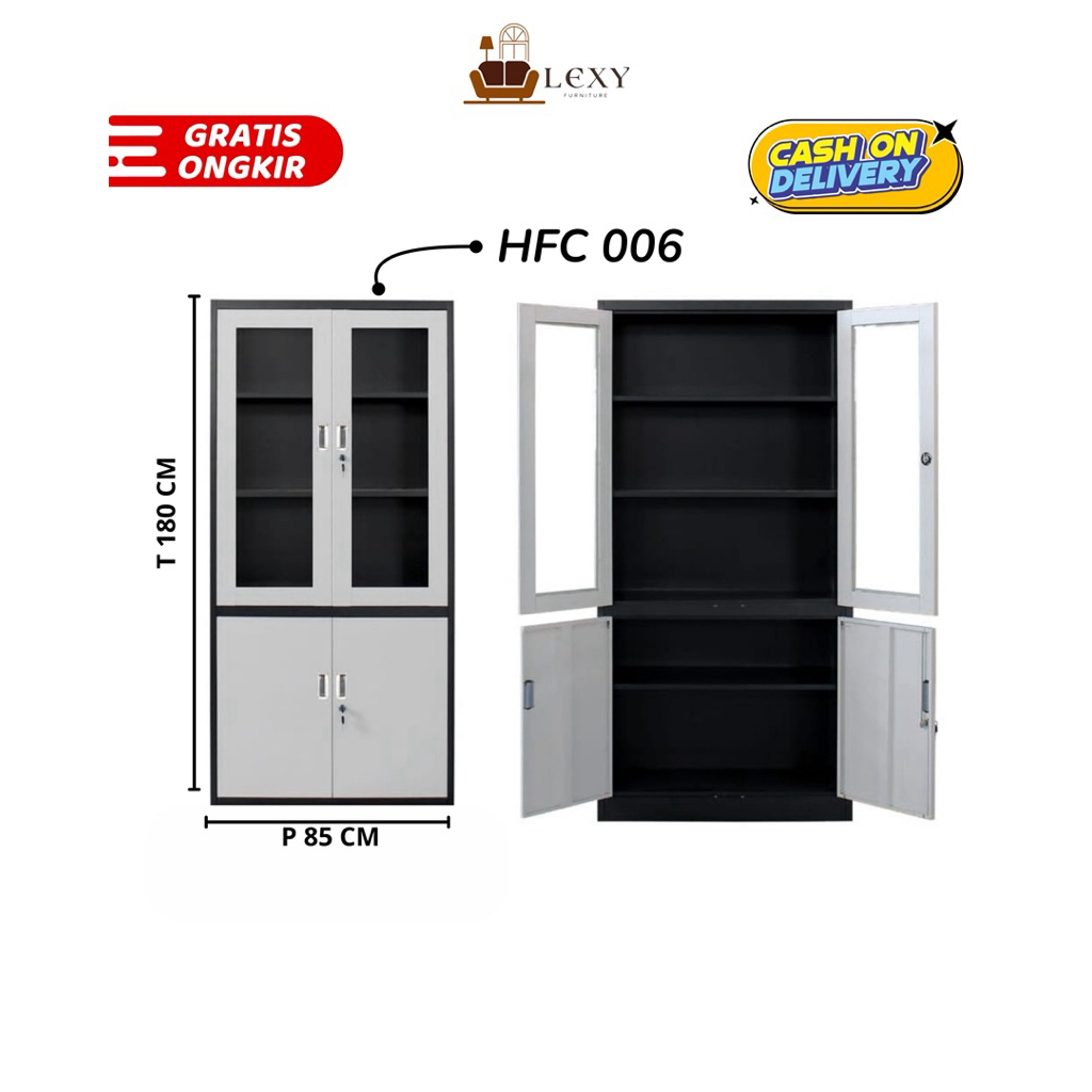 Lemari Arsip Besi / Lemari Sleding Arsip 2 Pintu / Lemari Buku
