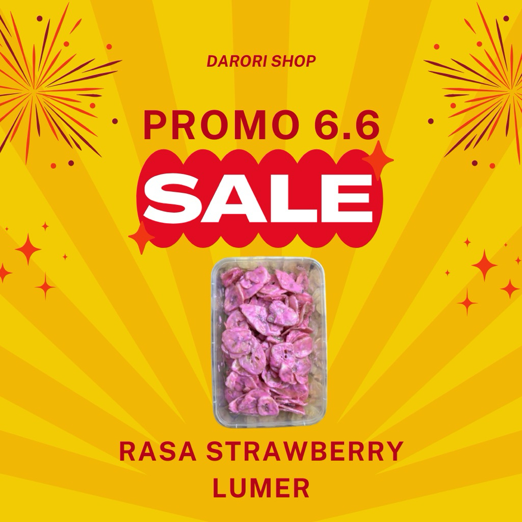 

Keripik pisang lumer rasa stroberi 500ml/150gr
