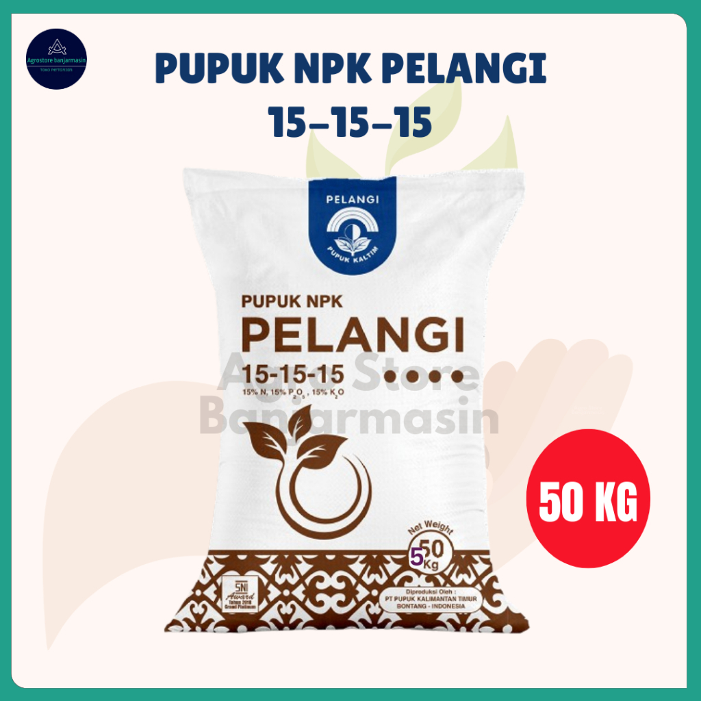 Pupuk NPK 15 15 15 Pelangi kemasan 50Kg