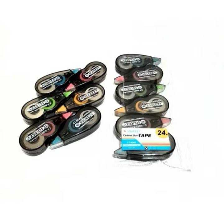 

( 1 PACK ) GROSIR Tip Ex Pita Mini SQUEEZY CT-SQ03 Body Black COLORS Correction Tape 5mm x 4M Kecil Murah Berkualitas | 1 PACK ISI 6 BIJI