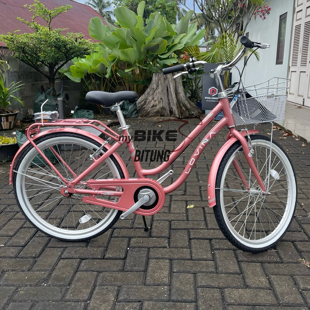 Polygon Lovina sepeda Keranjang wheel 24 inch 1 speed