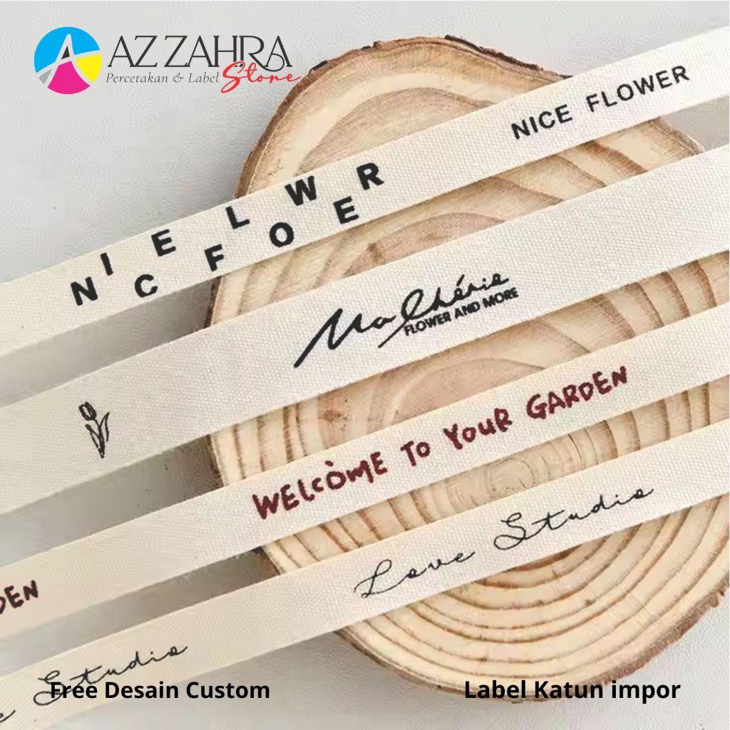 

custom 300 pcs/ label baju / label piterban impor / label merek custom / label hijab / label katun