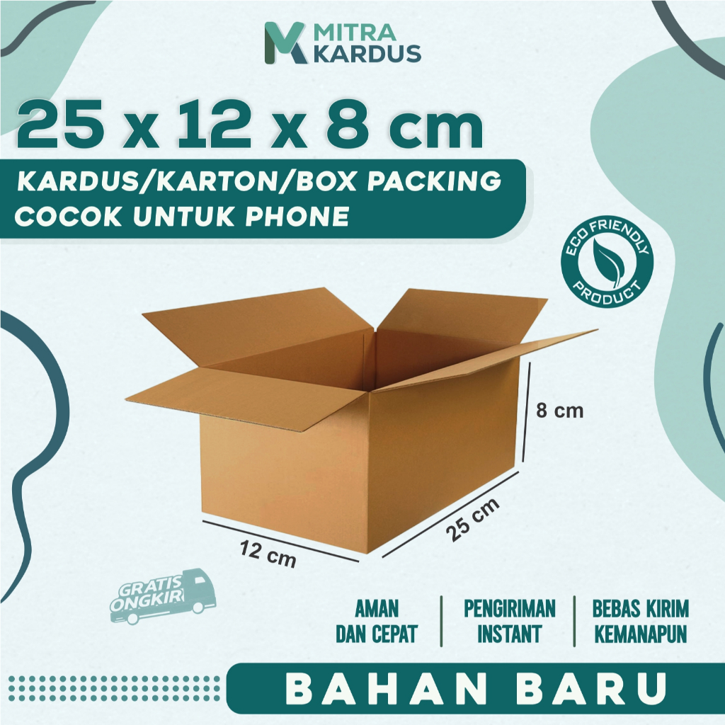 

kardus packing 25x12x8 cm Box Karton corrugated single wall premium / Box Packing packing online