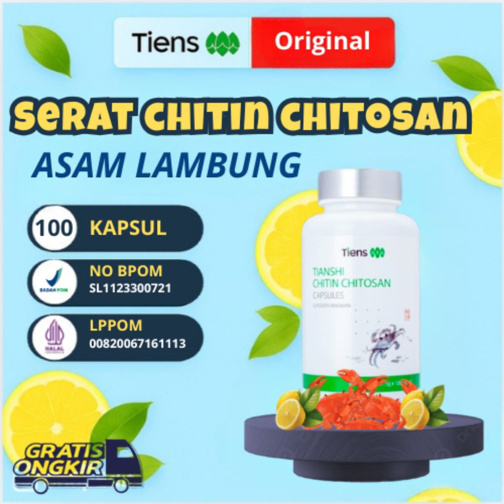 TCM HERBAL CHINA OBAT ASAM LAMBUNG SERAT CHITIN CHITOSAN ORIGINAL
