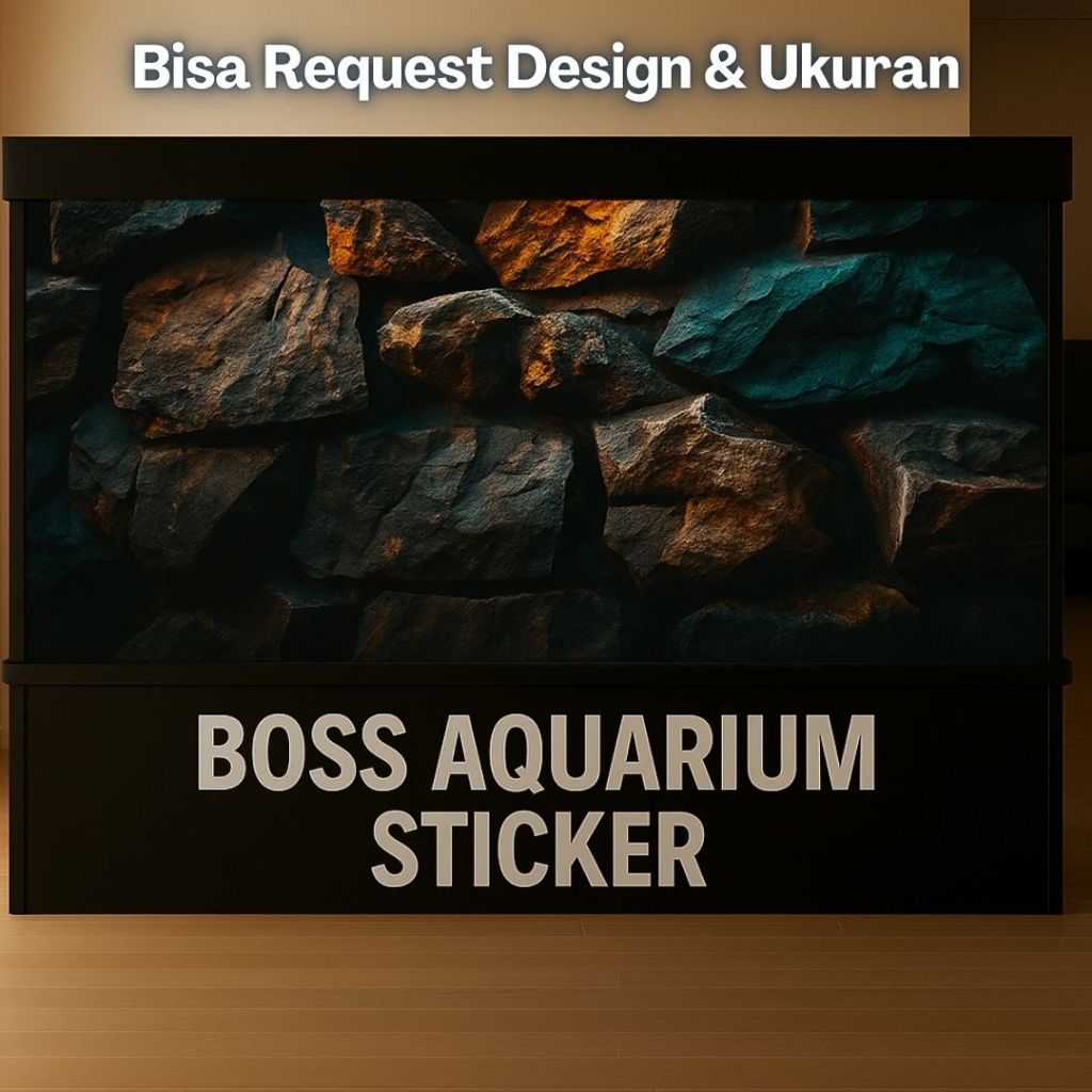 Boss Background Wallpaper Aquarium Batu 3D Bisa Custom
