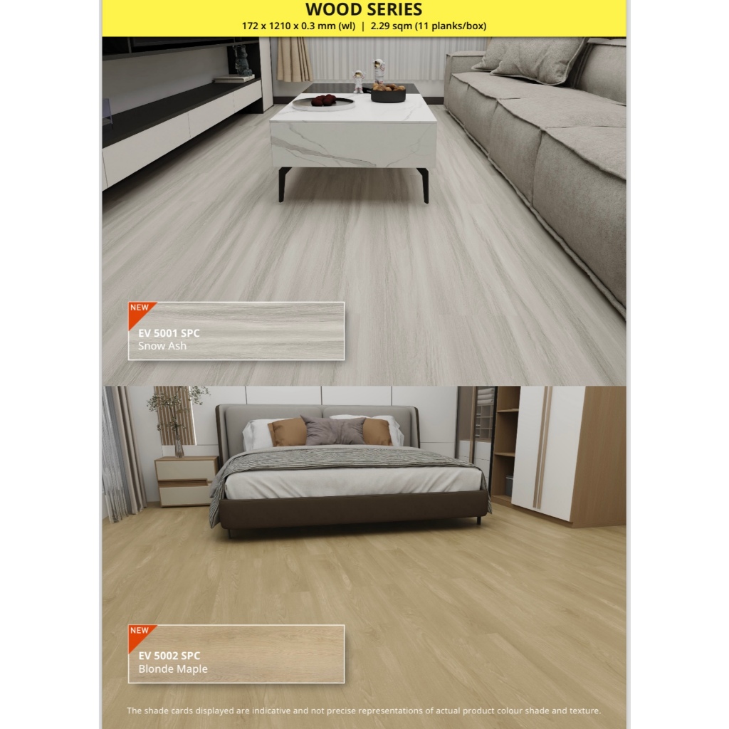Lantai Vinyl Motif Kayu Taco Eco Flooring 2,29m2 Per Dus Isi 11 Plank