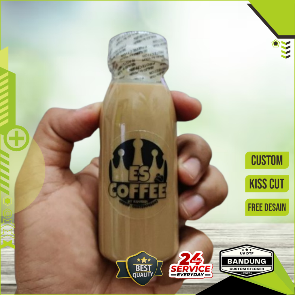 

Stiker Label Kemasan Bahan Stiker Transparan 1 warna Hitam, Alternatif Sablon Cup