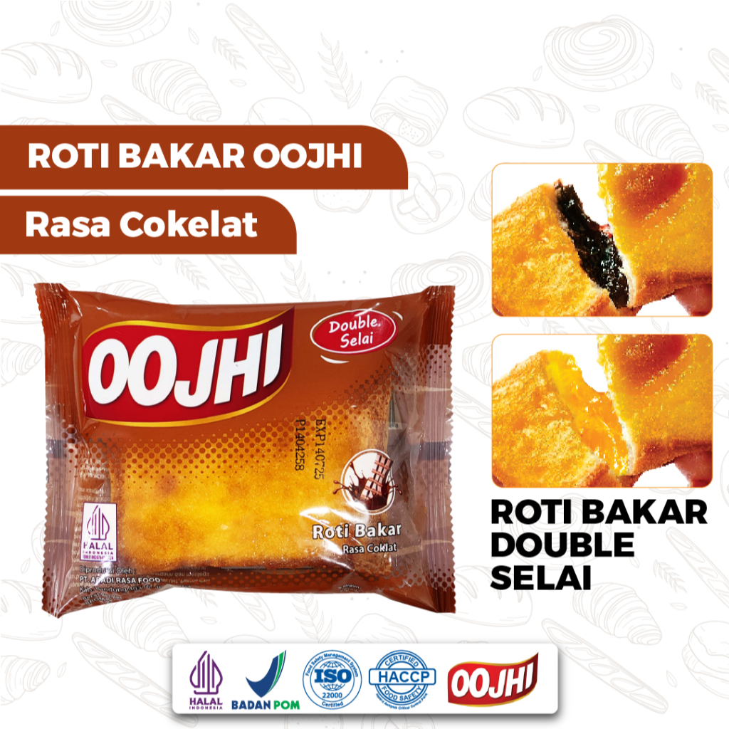 

Roti OOJHI Roti Bakar Doble Selai Rasa Coklat 1 Dus Isi 60pcs