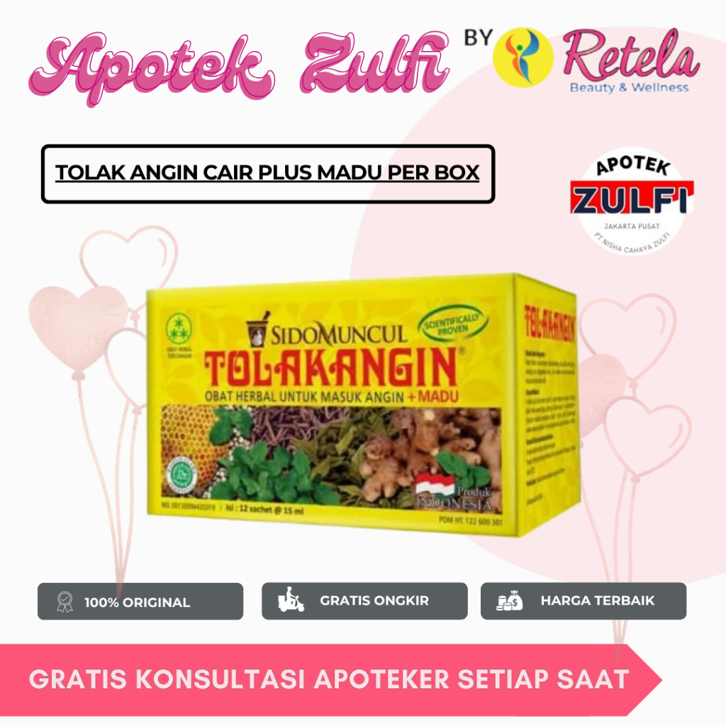 

TOLAK ANGIN CAIR PLUS MADU 15ML PER BOX ISI 12 SACHET