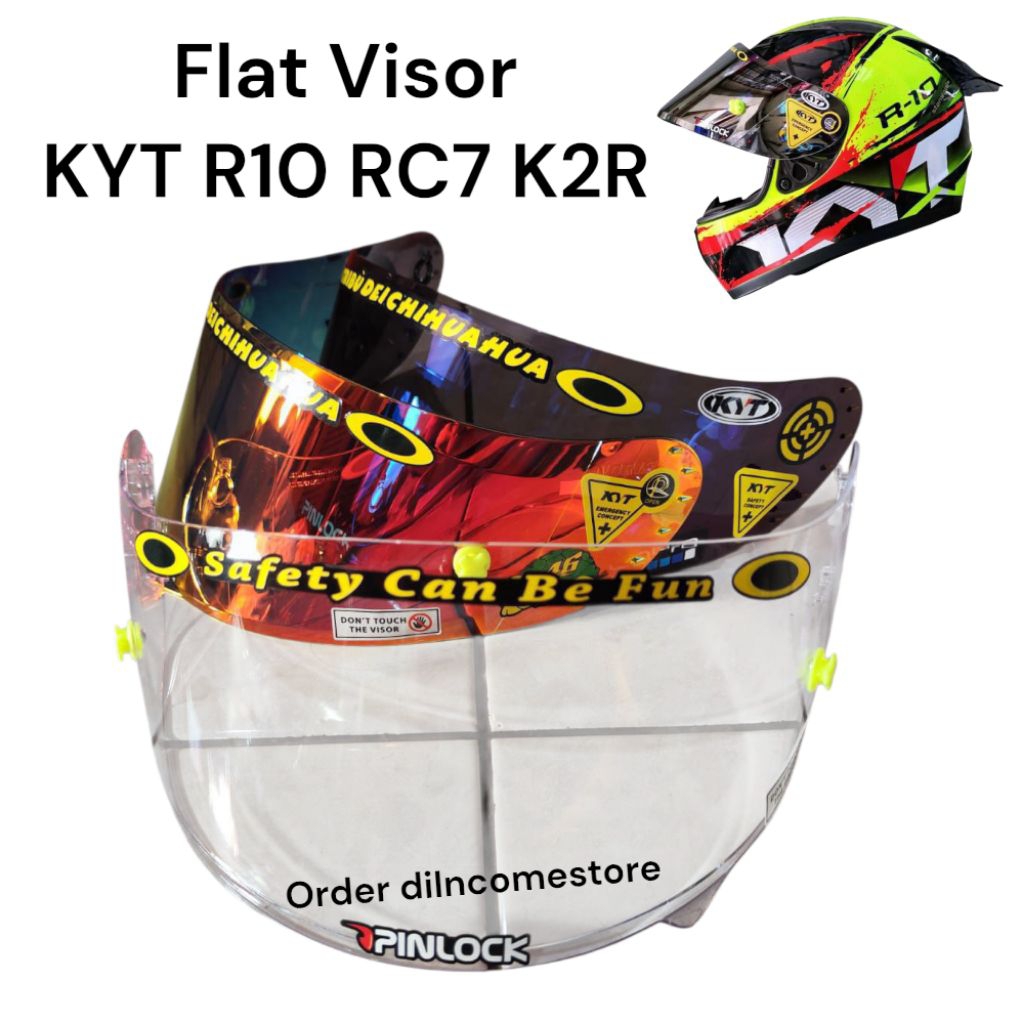 Kaca Helm Flat Visor KYT R10 Fullface Kaca Helm KYT RC7