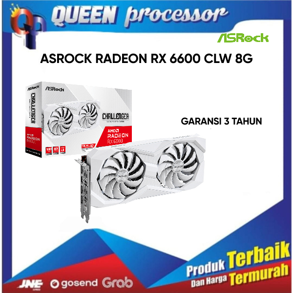 VGA ASRock Radeon RX 6600 CHALLENGER WHITE 8GB - RX6600 CLW 8G