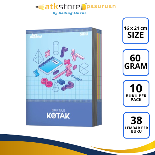 

Sidu Buku Tulis Kotak 38 Lembar 1 pack (10pcs) - Matematika - Mandarin II Sidu Buku Tulis Kotak 5mm 10mm 14 mm