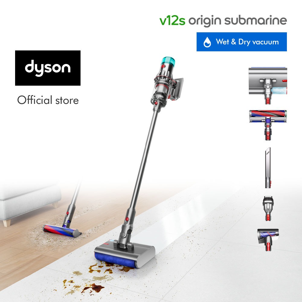 Dyson V12 s Origin Submarine ™ HEPA Wet & Dry Vacuum Cleaner - Penyedot Debu Kering dan Basah | Daya