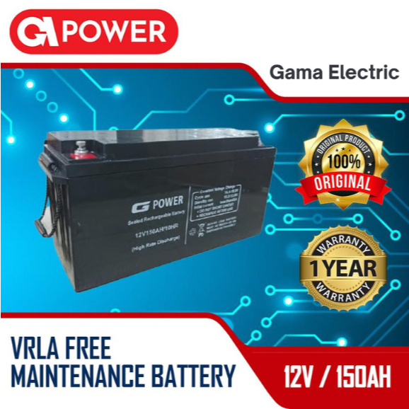 GPOWER VRLA Battery UPS 12V 150AH / Aki Kering / Baterai / Accu