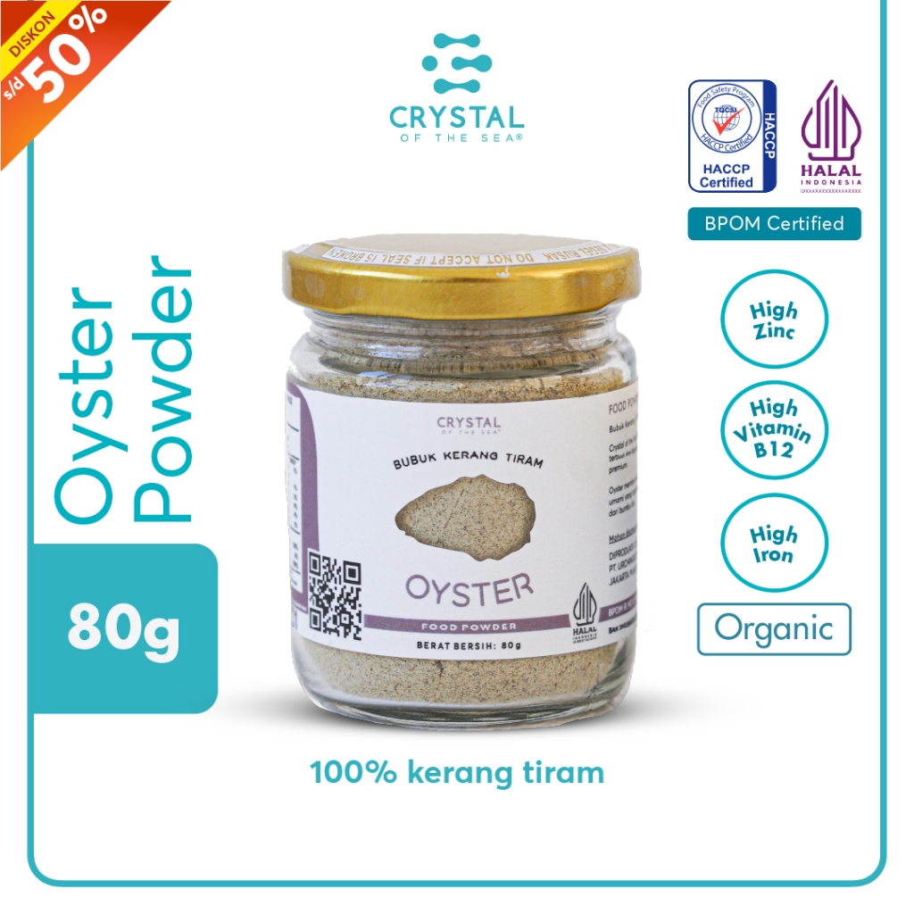 

Crystal of the Sea | Oyster Powder (80GR) (20GR)/ Bubuk Kerang Tiram / Pengganti Oyster Sauce / Saus Tiram - Bumbu Kaldu MPASI NON MSG