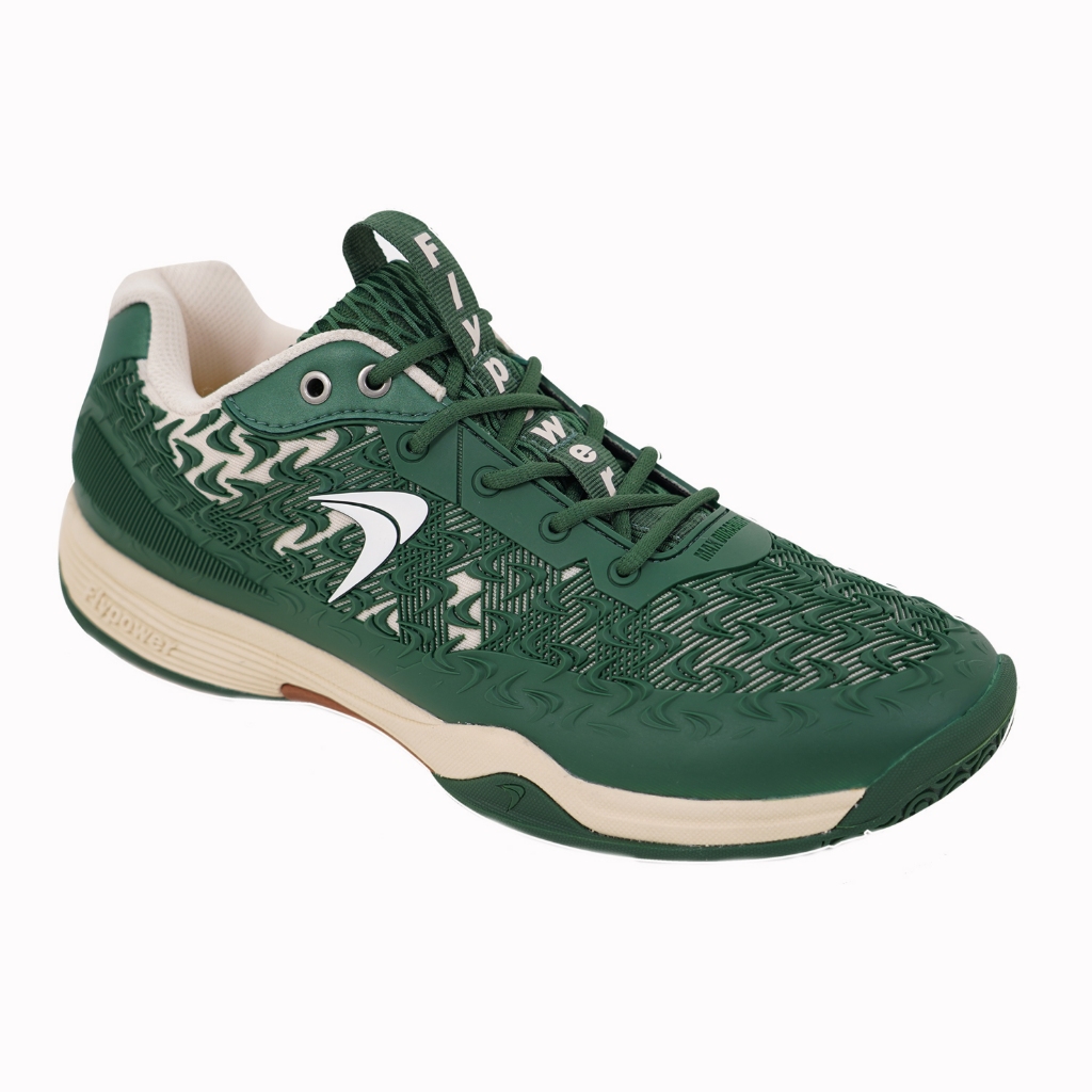 Flypower New Dieng Sepatu Olahraga Badminton Pria Dan Wanita Dark Green/Off White/Brown