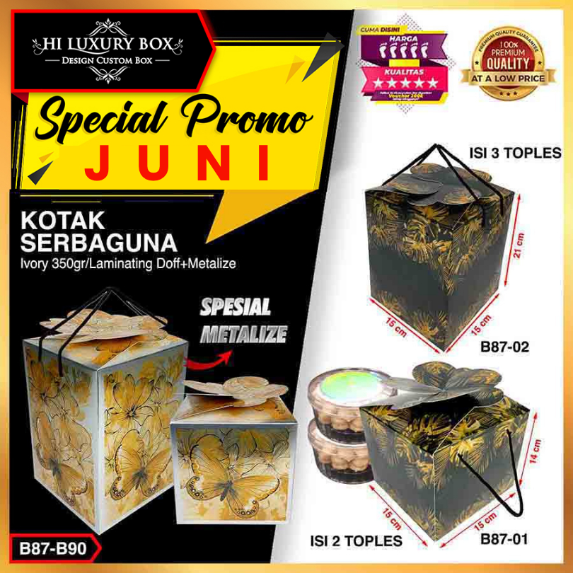 

Kotak Kue Box Packaging Kotak Toples Kue 500 Gr Dus Metalize B90