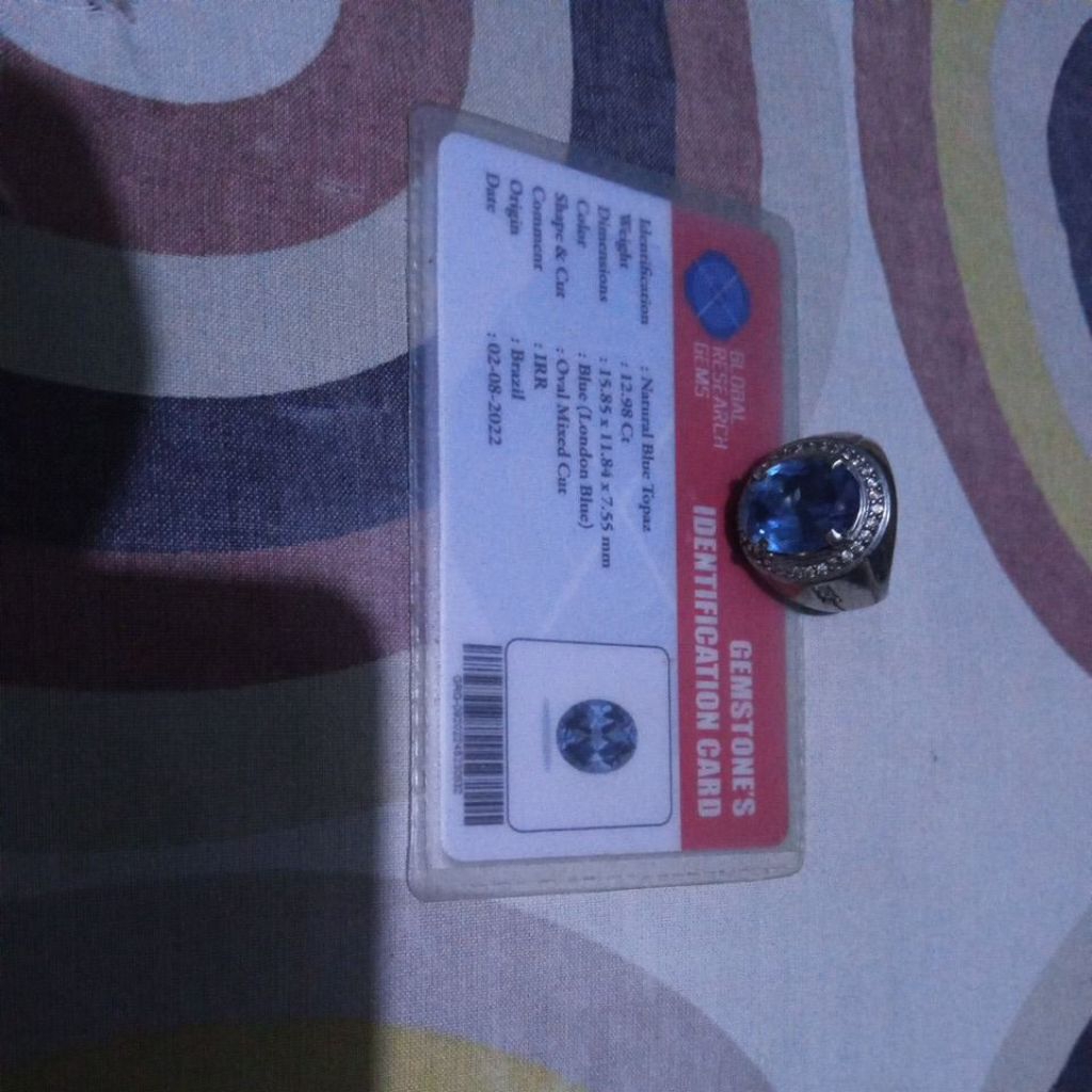 Batu Cincin Natural Blue Topas