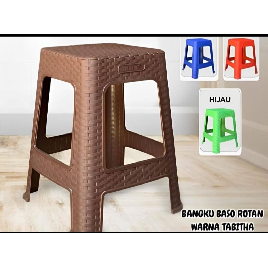Kursi Baso Segi Motif Rotan Tabitha Akako kursi Bakso Plastik/Kursi Plastik