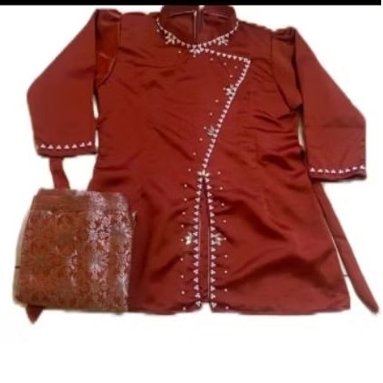 baju setelan Melayu rok songket wanita