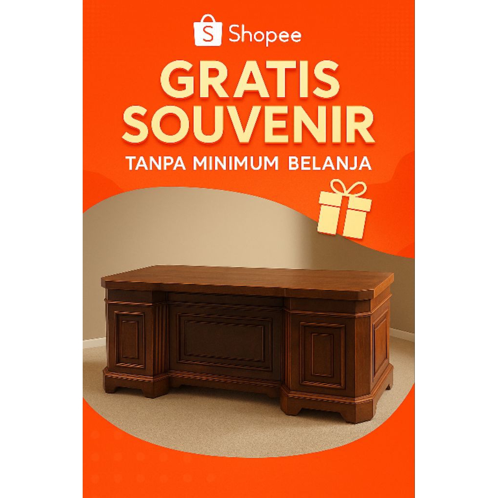 MEJA KANTOR KAYU CLASSIC | MEJA KERJA BOSS | MEJA BOS | MEJA PEJABAT